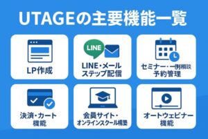 UTAGEの主要機能一覧